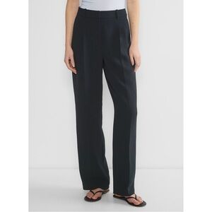 Aritzia The Effortless Pant Crepette High Rise Wide-Leg Trouser Dark Night Navy